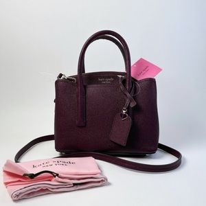 Kate Spade Margaux Mini Satchel CRossbody Bag in Deep Cherry